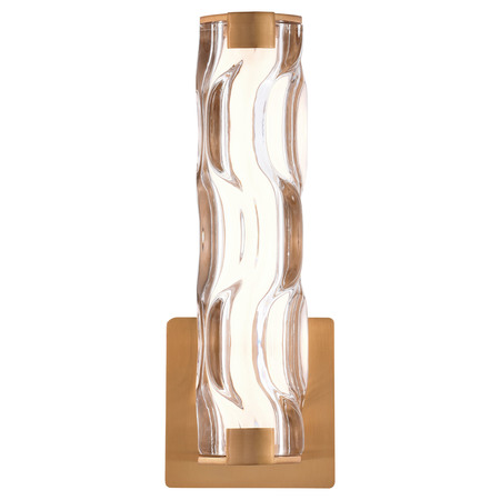 VAXCEL Marseille 13-in. H LED Wall Light, natural brass finish W0358